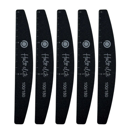 Halo Elite Half-Moon Black Files 100/180 - 5 pack