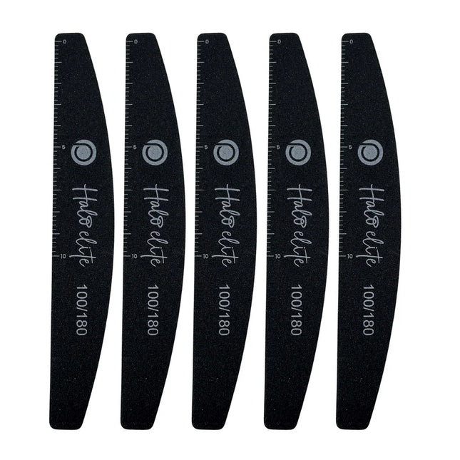 Halo Elite Half-Moon Black Files 100/180 - 5 pack