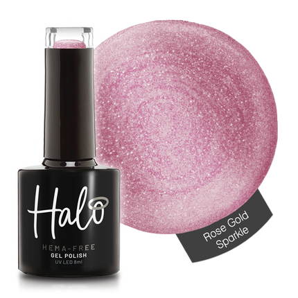 Halo 8ml Gel Polish Rose Gold Sparkle
