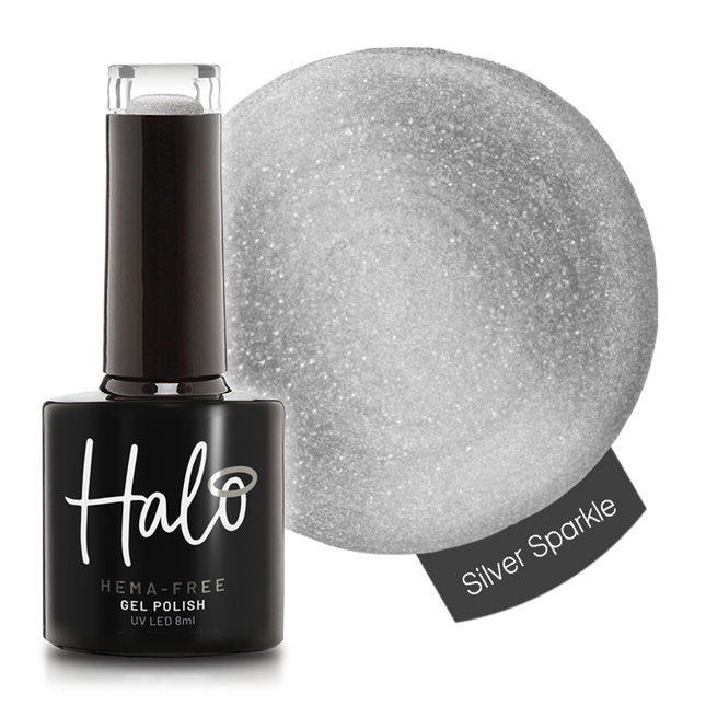 Halo 8ml Gel Polish Silver Sparkle