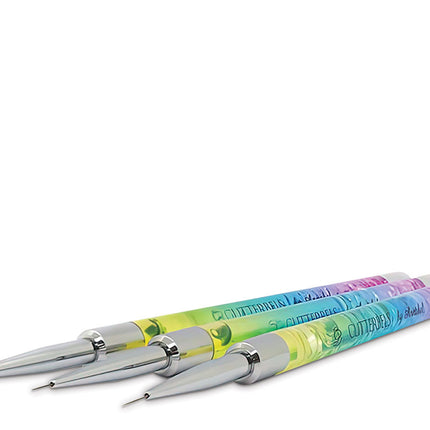 Gitterbels rainbow fine details nail brushes (Pack of 3)